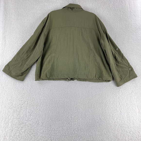 J. Jill Jacket Womens Size XL Green Full Zip‎ Long Sleeve Light Weight Mock Neck - Picture 14 of 16